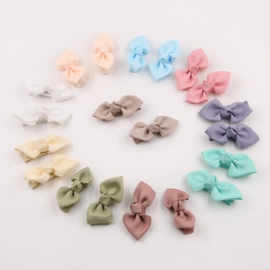 Baby Girls Grosgrain Ribbon Bow Hair Clips Set Handcrafted Swallowtail Hairpins For Toddlers Kids Daily Party Hair Accessories