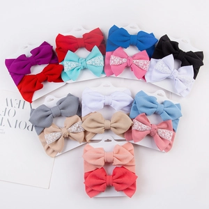 Bandeau à Nœud pour Bébé Fille Souple Élastique en Polyester avec Fleur en Dentelle Accessoires de Cheveux pour Tout-petits et Nourrissons
