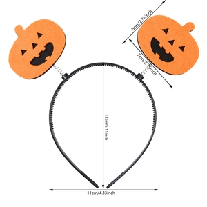 Cerchietto di Halloween con zucche arancioni su molle per costumi e feste a tema