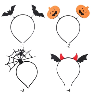 Set di cerchietti per Halloween con ali di pipistrello, zucca, ragno e corna da diavolo