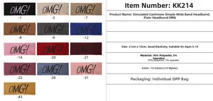 Close-up of elastic OMG embroidery headbands in various colors for face washing