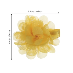 Molletta per capelli a fiore in chiffon giallo da 5,5 cm con clip a becco di papera
