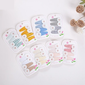 Barrette à Cheveux Marguerite Douce pour Filles Tissu en Coton Fleur Brodée Pince BB Style Coréen Accessoires pour Cheveux Floraux