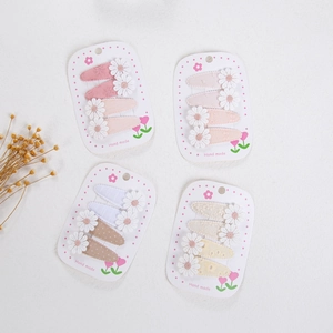 Ensemble de barrettes à fleurs marguerites en tissu pour filles avec détails en dentelle