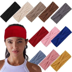 Wide Knitted Elastic Headband For Women Girls Soft Faux Cashmere Hair Band For Face Washing Bathing Makeup Solid Color Turban Sport Hair Accessories