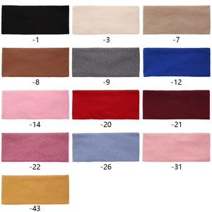 Elastic knit headbands for washing face in thirteen assorted solid colors for women
