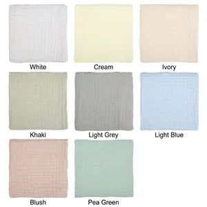 Eight colors of soft 6-layer bamboo cotton baby gauze towels with honeycomb texture