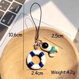 Detailed size specifications for astronaut keychain with lifebuoy charm pendant
