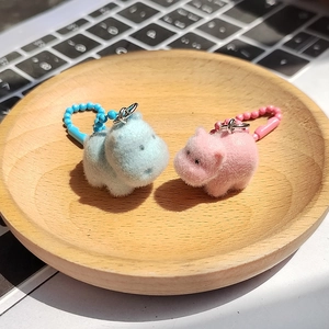 Mignon Porte-clés Animaux Floqués Hippopotame Rhinocéros Castor Dessin Animé Peluche Sac Pendentif Téléphone Charme Accessoire Pour Femmes Enfants Cadeau