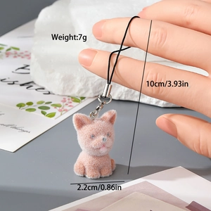 Détail du pendentif chiot rose floqué avec spécifications de poids de 7g et de dimensions