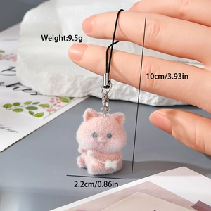 Détails du porte-clés animal rose floqué montrant 10cm de long et 9,5g de poids