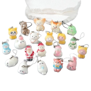 Cute flocked animal keychains featuring bears and koalas with soft velvet texture