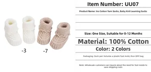 Detail specifications for 100% cotton knitted baby socks suitable for 0-12 months infants