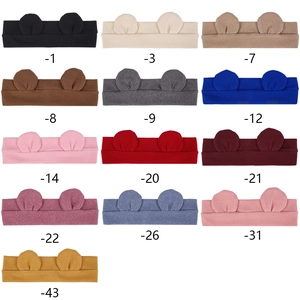 Multiple colors of elastic infant headbands with cute plush bear ears decoration