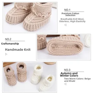 Detail of handmade crochet baby knit socks featuring breathable cotton texture and soft lace