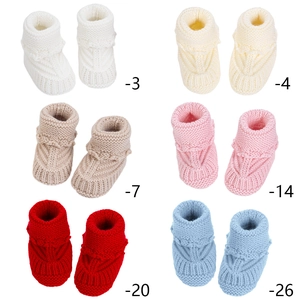 Newborn baby knitted cotton socks available in six colors for autumn and winter warmth