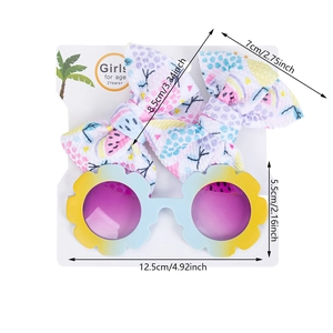 Coffret lunettes de soleil fleurs et bandeau imprimé pastèque pour fillettes