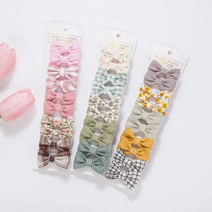 Lot de 18 barrettes à cheveux en coton fait main avec motifs floraux et tons pastel