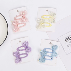 Girls Sequin Butterfly Bow Hair Clips Fabric Wrapped Metal Snap Barrette Fashion Hair Accessories For Kids Toddlers Party