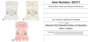 Tableau des tailles et détails du set bandeau et chaussettes pour bébés