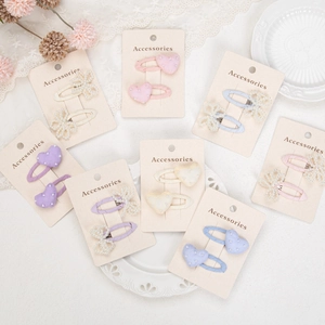 Korean Style Sweet Faux Artificial Pearl Bowknot Heart Fabric Wrapped BB Hair Clips For Girls Women Elegant Hair Accessories