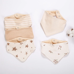 Bavoirs Bandana en Mélange de Coton Doux pour Bébés Bavoirs Absorbants pour Nourrissons Boutons Pression Ajustables