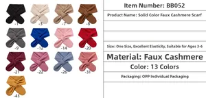 Detailed chart showing faux cashmere baby scarves available in thirteen vibrant colors