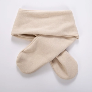 Soft cream knit baby neck warmer scarf made of warm imitation cashmere material