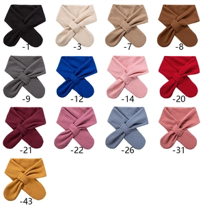 Soft faux cashmere knitted neck warmer scarves for babies in 13 assorted solid colors