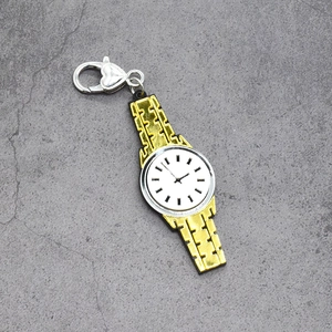Creative gold mirror acrylic watch pendant with heart clasp and minimalist clock design