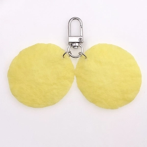 Creative wavy potato chip keychain with yellow soft silicone pendants and silver lobster clasp