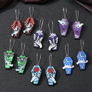 Gotische Acryl Sarg Ohrringe Dunkler Stil Spinne Rose Schlange Muster Vintage Mystery Halloween Schmuck Für Damen Herren