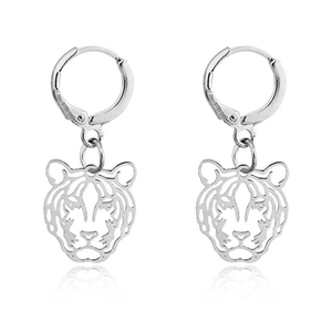 Vintage Legierung Anhänger Ohrringe Für Damen Minimalistische Hohle Tiger Flugzeug Biene Herz Runde Ohrringe Mode Schmuck Geschenk