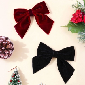 Samt-Haarschleifen in Weinrot und klassischem Schwarz für Weihnachts-Styling
