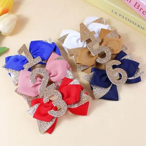Barrettes à Cheveux Nœud Numérique à Paillettes Faites à la Main pour Anniversaire Fille Épingles à Cheveux Queue d'Hirondelle Brillantes