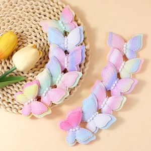 Gradient Artificial Pearl Double Layer Butterfly Bow DIY Decoration Accessories For Clothing Bag Sewing Craft
