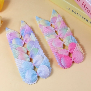 DIY colorful gradient glitter wing butterfly accessories for children hair clips