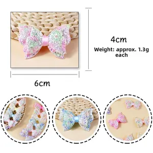 Fiocco di paillettes per accessori capelli fai-da-te, dimensioni 6 cm di larghezza e 4 cm