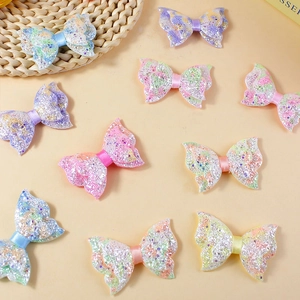 Noeuds pailletés macaron colorés pour accessoires cheveux DIY et décorations de vêtements