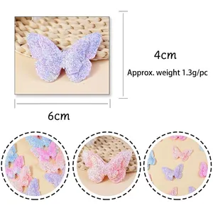 Sparkling gradient butterfly hair clip for girls featuring purple sequin mesh wings
