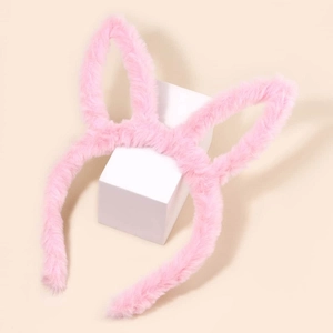 Serre-tête Oreilles de Lapin en Peluche Mignon pour Enfants Bandeau en Polyester Doux Accessoires Cheveux Cosplay