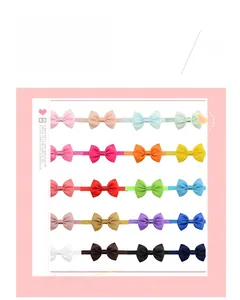 Grid layout showing twenty assorted colors of grosgrain bow elastic nylon headbands