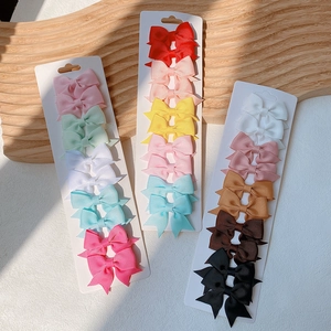 Ripsband Schleife Haarspangen Für Kinder Mädchen Baby Süße Einfarbige Barrettes Mini Haarklammern Kopfschmuck Haar Accessoires