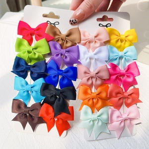 Set van 20 kleurrijke grosgrain lint haarspeldjes voor meisjes in diverse felle kleuren