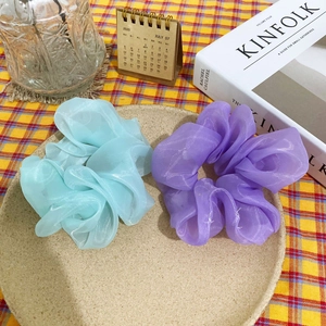 Lot de chouchous LED en organza lumineux bleu clair et violet pour coiffures