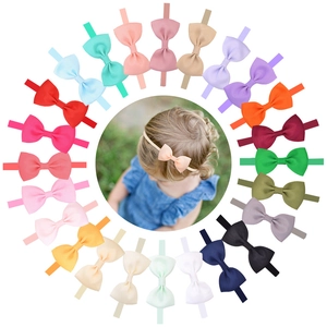 Baby Bow Headband Elastic Nylon Seamless Hair Band For Toddler Infant Girls Polyester Grosgrain Ribbon Hair Accessories