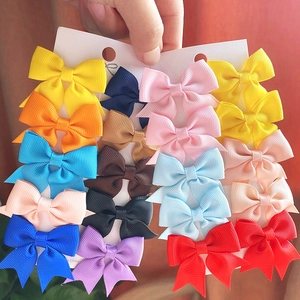 Set van 20 kleurrijke grosgrain lint haarstrikjes voor baby's en meisjes op kaarten