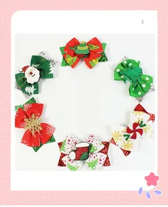 Detailed set of six Christmas themed hair clips with sequins and festive patterns