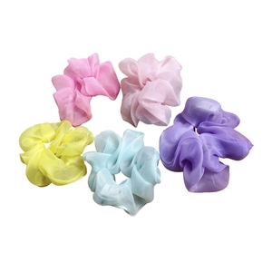Lot de 5 chouchous LED colorés en tissu organza brillant pour femmes et jeunes filles