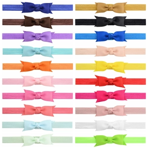 Grosgrain Ribbon Bow Baby Headband Elastic Soft Nylon Hair Band For Infant Toddler Girls Handmade Hair Accessories